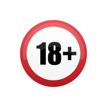 18 plus icon vector under eighteen years prohibition sign, adults only for yo Stock Illustration