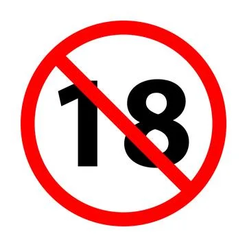 18 plus icon vector under eighteen years prohibition sign, adults only for .. Stockillustratie