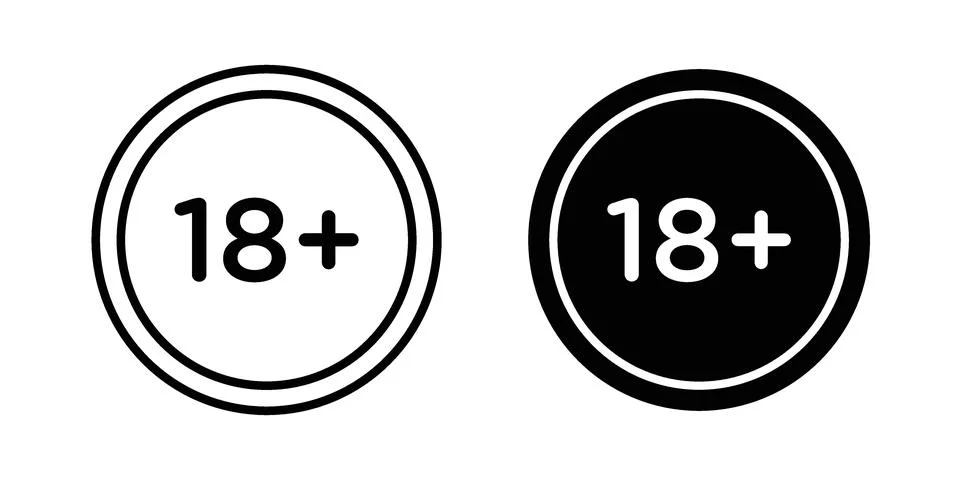18 Plus icon for web projects Stock Illustration