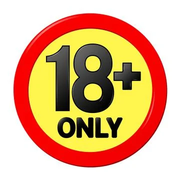 18 plus only sign isolated on white background Stock Illustration