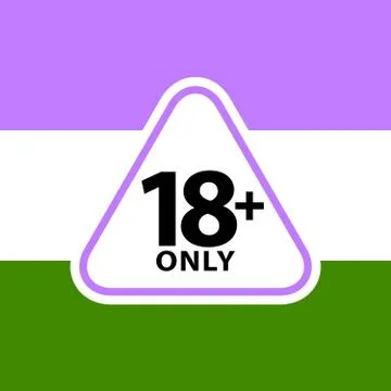 18 plus only sign warning symbol on the genderqueer pride flags background, L イラスト素材