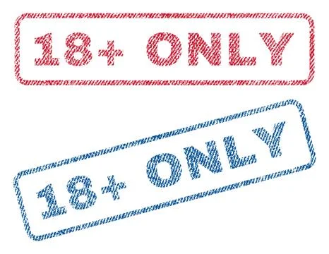 18 Plus Only Text Textile Seal Stamp Watermarks Stock Illustration