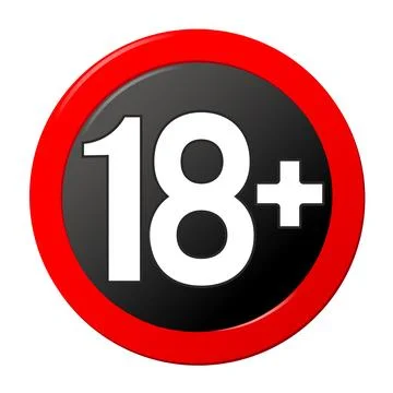18 plus sign isolated Ilustração Stock