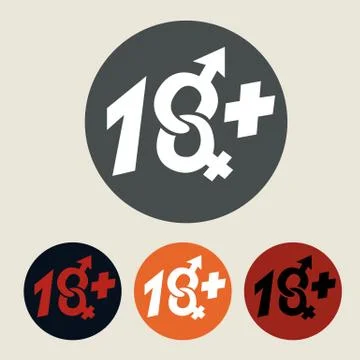 18 plus years old sign Stock Illustration