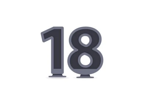 18 vector number design. For logo, brand label, design elements, corporate id イラスト素材