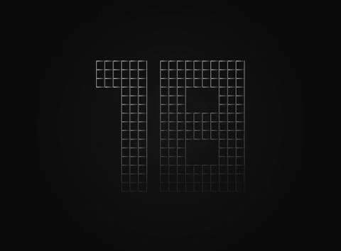 18 vector number made of metal chain link fence. For logo, brand label, desig Stock Illustration