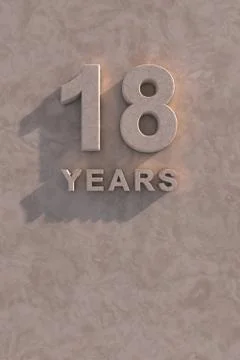 18 years 3d text Stock Illustration
