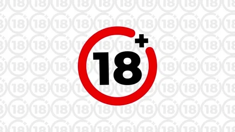 18 Years Plus Age Restriction Icon Blinking Stock Footage 318298589