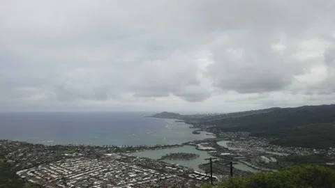 180 View On Top of Koko Head Stock Footage 155364149