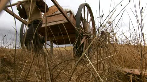 1800's migration crossing the plaines Stock Footage 11365160