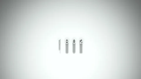 1802 3D title animation with shadows on a white background Stock Footage 296749771