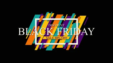 181 Animation Text Motion Graphics Black Friday Sales 80 Video stock 233331871