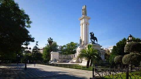1812 Constitution Monument Spain Square Cadiz Spain Time-Lapse Stock Footage 98982633