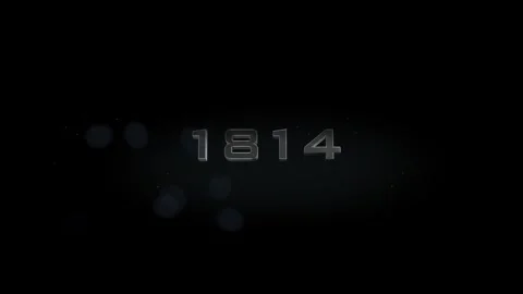 1814 3D title metal text on black alpha channel background Stock Footage 257208758