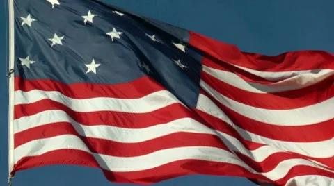 1814 American flag; Star Spangled Banner inspiration Stock Footage