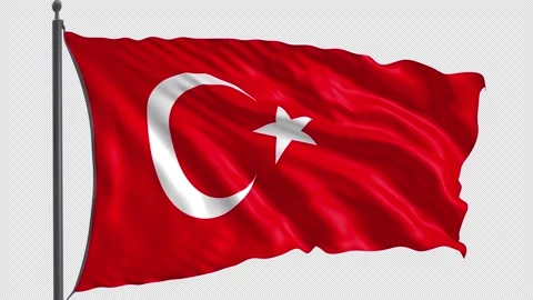 182 Flag of Turkey with Alpha channel 3D Rendering 182 Stock Footage 159253083