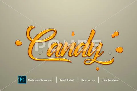 185 candy text effect Design Photoshop Layer Style PSD Template