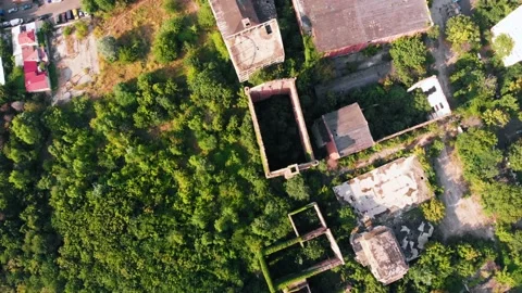 1853 Assan's steam mill in Bucharest. slowlly reclaimed by nature Stock Footage 159596874