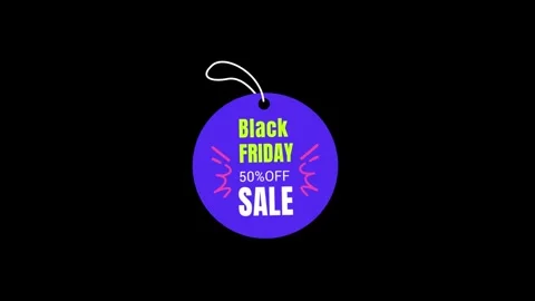 186 Animation Text Label Black Friday Sale 50 Vidéo 301559137