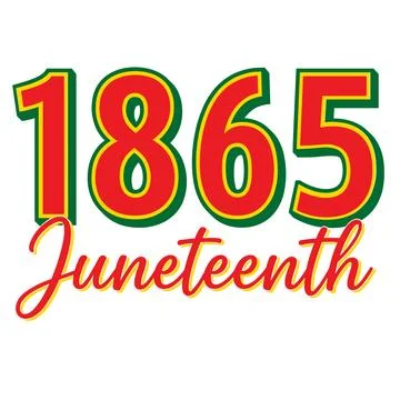1865 Juneteenth Freedom Celebration Typography Vector Stock Illustration