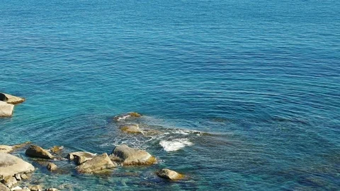 1875 Slow motion of waves in a Mediterranean sea, Hd Stock-Footage 74445931