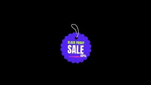 188 Animation Text Label Black Friday Sale 60 库存影片 301559278