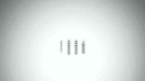 1884 3D title animation with shadows on a white background Stock Footage 296750862