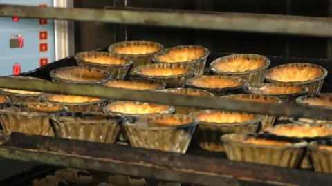 189. The finished shortbread cookie with jam was removed from the oven. Stock Footage 93644436