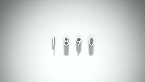 1890 3D title animation with shadows on a white background Stock Footage 295964694