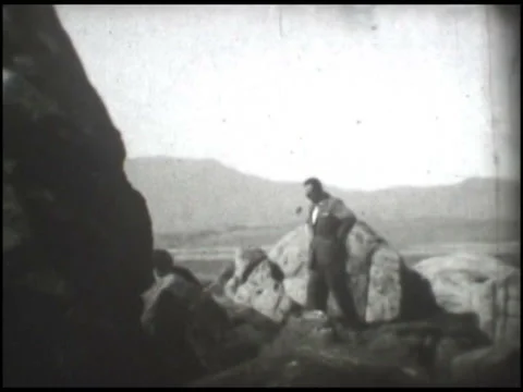 1891 Couple on the rocks Stock Footage 35537890