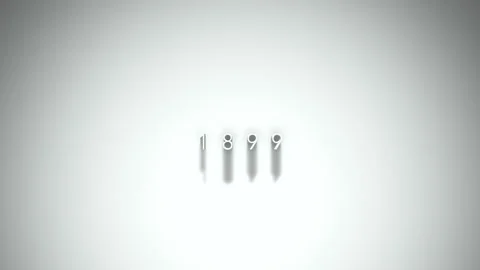 1899 3D title animation with shadows on a white background Stock Footage 296750914