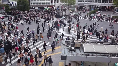 People passing the street crossing in Gi | Stock Video
