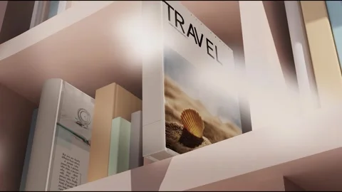 18T World Book Day Title in 3D Dome Library with Floating Books Stock After Effects
