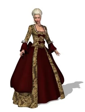 18th Century Roccoco Lady 스톡 일러스트
