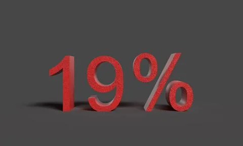 19% 36% red pink orange color number tax tariff vat import export cargo log.. Stock Illustration