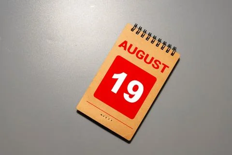 19 August text with blackboard background for calendar. Stock Photos
