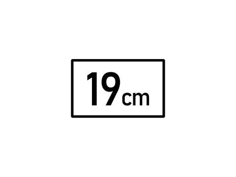 19 centimeters icon vector illustration, 19cm size Stock Illustration