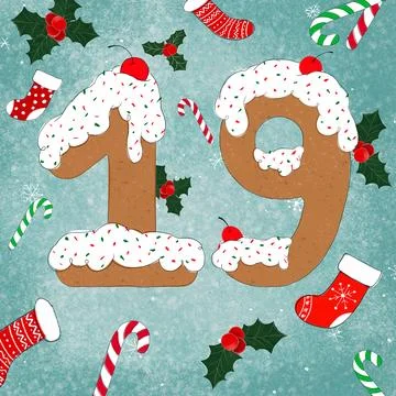 19 gingerbread figure Stock Illustration