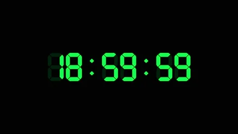 19 hour o'clock digital clock. Seconds count to nineteen. Numerical electroni Stock Footage 148146707
