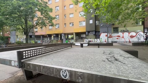 19, July, 2026, Berlin Germany: Ping Pong Tables In Kreuzberg Berlin Stock Footage 340105746