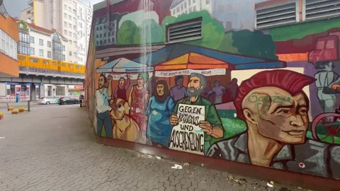 19, July, 2026, Berlin Germany: Political Rent Control Mural In Kreuzberg Berlin Stock Footage 340105757
