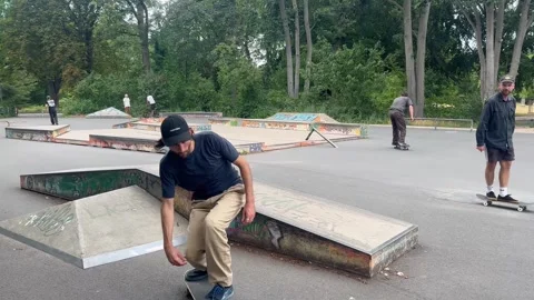 19, July, 2026,  Berlin Germany: Skaters In Skate Park In Stock Footage 340108083
