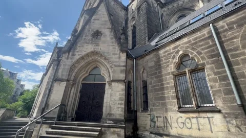 19, July, 2026,  Berlin Germany: Old Dirty Gothic Church Stock Footage 340108108