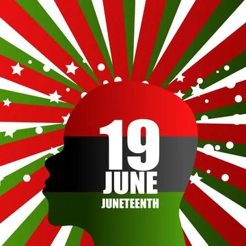 19 june Juneteenth celebration, vector banner Illustrazione stock
