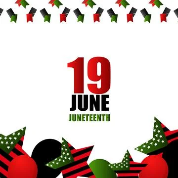 19 june Juneteenth celebration, vector banner Stockillustratie