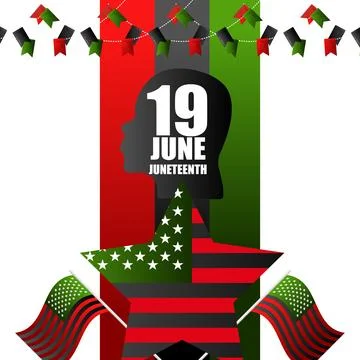 19 june Juneteenth celebration, vector banner Stock Illustration