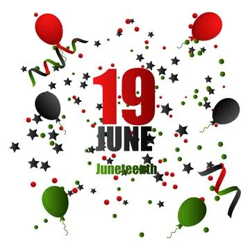 19 june Juneteenth celebration, vector banner Stock Illustration