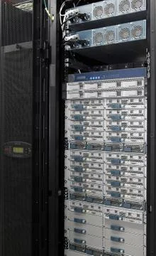 19" Network Commutation Server in Rack Stock Photos
