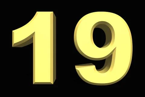 19 nineteen number 3d blue on a dark background Stock Illustration