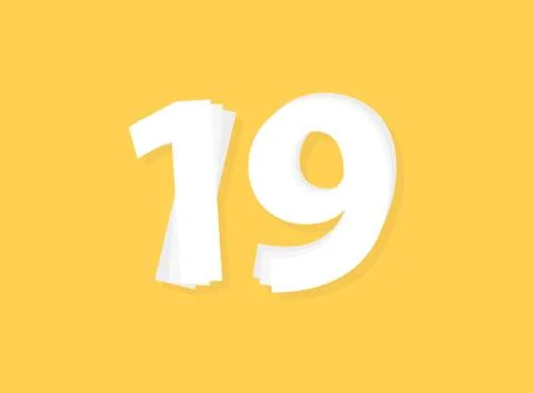 19 Number vector, modern layers design font. Eps10 illustration Stock Illustration